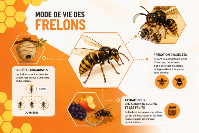 Mode de vie des frelons.